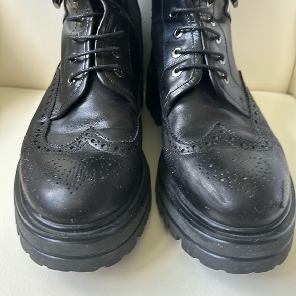 David’s Italian Leather Black Combat Boots - Picture 6 of 9